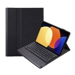 For Xiaomi Pad 6S Pro 12.4 Lambskin Texture Detachable Bluetooth Keyboard Leather Case(Black)