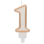 Folat 24151 Candle Simply Chique Gold Number 1-9 cm-Cake Decorations for Birthday Anniversary Wedding Graduation Party, 9 cm
