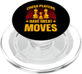 Les joueurs d'échecs ont de grands mouvements King Queen Checkmate Fun PopSockets PopGrip pour MagSafe