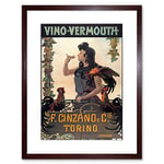 Wee Blue Coo Food Drink Vintage Ad Vermouth Cinzano Turin Italy Framed Wall Art Print