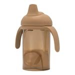 Difrax Gobelet à Bec Bebe - Tasse Apprentissage Bebe Anti-Fuites - Bec Souple - Plus de 6 Mois - Ergonomique - 250 ml - Caramel