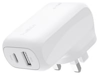 Belkin 42W USB-C and USB-A Dual Port Charger - White