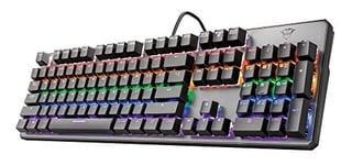 Trust Gaming GXT 865 Asta Clavier Mécanique Gamer RGB, Commutateurs de Touche Rouges (Red Switches), Linéaires & Silencieux, N-Key Rollover, Anti-Ghosting, Structure Supérieure en Métal - AZERTY