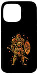 Coque pour iPhone 14 Pro Max Chevalier d'or avec épée et bouclier