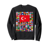 Flags of the World, Flag Collage with Flag of Turkey Sweatshirt