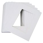 Golden State Art Pack of 25 8x10 WHITE Picture Mats Mattes with White Core Bevel Cut for 5x7 Photo + Backing + Bags