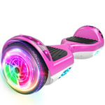 SISIGAD Hoverboard, Gyropode 6.5 Pouces, Hoverboard avec Bluetooth, lumières LED,haut rose et bas blanc