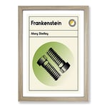 Big Box Art Book Cover Frankenstein Mary Shelley Framed Wall Art Picture Print Ready to Hang, Oak A2 (62 x 45 cm)