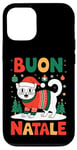 Coque pour iPhone 12/12 Pro Buon Natale Khao Manee Cat Christmas Italy Santa