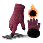 ineepor Gants Hiver Homme Femme Gants Tactiles Thermique Double épaisseur en Alpaga Doublure Polaire Antidérapant Gants Chaud pour Ski Sport Running Randonnée Cyclisme Conduite Smartphone