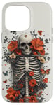 iPhone 14 Pro Max Skeleton Ribcage Anatomy with Flowers Butterflies Case