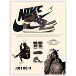 CREAARO Poster Hypebeast Sneaker sans cadre – Affiche de chaussures Hypebeast pour chambre de garçons et d'hommes – AJ-Travis Scott – Art mural peinture de chaussures 30,5 x 40,6 cm