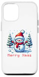 iPhone 12/12 Pro 8-Bit Pixel Art Style Snowman Winter Xmas Scene Case