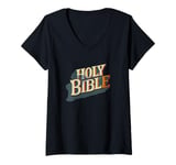 Womens Holy Book for Bible Lovers and Jesus Costume Fans V-Neck T-Shirt