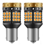 1156 Ba15s P21w LED-blinkers, gult, orange, 3700 lm, 3030, 45 SMD, Canbus, felfri, anti-hyper flash (2-pack)