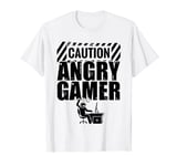 Caution Angry Gamer Video Game Player PC Console Games Geek T-Shirt