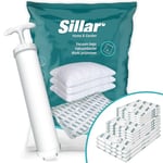 Sillar Sacs sous vide réutilisables pour vêtements 11 pièces + pompe, Sacs sous vide pour le stockage des textiles, Quilt 4x 40x60cm, 4x 60x80cm, 3x 70x100cm