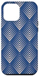 iPhone 12 Pro Max Navy Art Deco Chevron Design with Geometric Lines Case