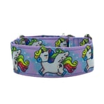 Galguita Amelie, 4 cm de Large, Taille L (40 cm – 49 cm), Collier pour Chien Anti-échappement. Licorne