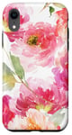 Coque pour iPhone XR Arrangement floral lumineux avec fleurs de corail