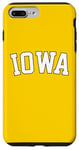 Coque pour iPhone 7 Plus/8 Plus T-shirt rétro Iowa vintage Iowa noir doré design Iowa Throwback