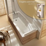 Baignoire bain douche JACOB DELAFON Struktura + pare bain + tablier + étagère 170 x 70