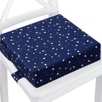 Réhausseur de chaise enfant coussin de siège rehausseur chaise enfant 32x32x8 cm - rehausseur enfant extérieur et intérieur rehausseur boostapak pour chaise haute de voyage Bleu Marine