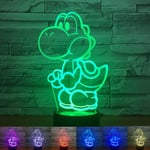 Hnfsliuhao Yoshi Mario 3D Led USB-lampa tecknad spelfigur S