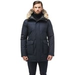 Manteau Nobis  Parka à capuche fourrure Yves  marine