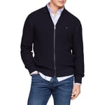 Gilet Tommy Hilfiger coton avec manches longues et col teddy marine