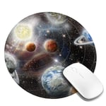 Alien Planet Star System In Space Premium Round Mouse Pad 7.9x7.9 In Non-Slip Rubber Base Mousepad For Laptop,Computer
