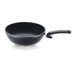 Fissler 100-821-30-100/0 Ceratal Orbit Black Poêle Wok en Aluminium (30 cm, 5,2 l), Revêtement Antiadhésif en Céramique, Bord Haut, Sans PFAS ou PTFE, Fabrication Allemande, Compatible Induction