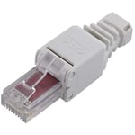 TRU Components Fiche RJ45 mâle, Cat 6 1515263 RJ45 mâle, droit gris 1 pc(s)