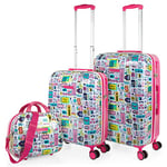 SKPAT - Set Valise Rigide, Lot de Valises Soute Avion 4 roulettes - Sets de Bagages, Valise à Roulette en Soldes pour Voyages. Lot Valise: Ensemble pour Voyages élégants, Fuchsia