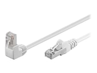 Goobay - Koblingskabel - Rj-45 (Hann) Til Rj-45 (Hann) - 1 M - Foliebelagt Uskjermet Tvinnet Kabelpar (F/Utp) - Cat 5E - 90°-Kontakt, Formstøpt, Uten Hindringer - Hvit