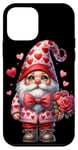 iPhone 12 mini Heart Gnome Graphic And Valentines Flowers For Her Cute Love Case