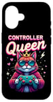 iPhone 16 Controller Queen Cute Gamer Cat Design- Gaming Cat Lovers Case