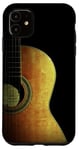 Coque pour iPhone 11 Guitare acoustique – Design guitariste en bois marron/doré