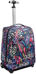 Invicta Sac à Dos à Roulettes, Abstract Jungle, Sac à Livres à Roulettes, 2 En 1, Sac à Dos + Trolley, Eco-Friendly, Filles et Garçons, pour L'École, le Sport, Pochette pour Ordinateur Portable, Bleu