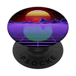 Synthwave Retrowave Synth Technology Abstract 80's Retro PopSockets PopGrip: Swappable Grip for Phones & Tablets