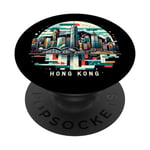 Hong Kong Travel Harbor Night City Line Urban Beauty PopSockets Swappable PopGrip