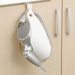 White Hair Dryer Hanging Bag No-Punch Hair Dryer Storage Rack  for Home