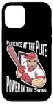 iPhone 12/12 Pro Patience at the Plate Power in the Swing Baseball Player Case