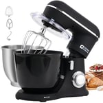 Kitchen in the box Stand Mixer, 4.5L+5L Two Bowls Food Mixer for Baking, 10 Speeds Electric Kitchen Mixer with Dough Hook, Whisk, Beater, 1300W Matte Cake Mixer (Black)