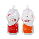 Schwarzkopf Glatt 0+N Strait Straightener Cream Curly Frizzy Hair 400ml + 400ml