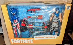 Fortnite Shopping Cart 2 X Action Figures Pack Warpaint & Fireworks Team Leader