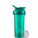 BlenderBottle Classic V2 Shaker Bottle with Stainless Steel Ball, Perfect for Protein Shakes, Dishwasher Safe, 830ml, Emerald