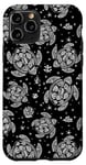 Coque pour iPhone 11 Pro Joli motif floral tortue de mer, corail et coquillage