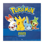 Grupo Erik - Calendrier Mural 2023 Pokémon - 12 Mois, 30 x 60 cm, Avec 1 Poster Inclus, Sous Licence Officielle et Certifié FSC, Calendrier Mensuel en Français Janvier 2023 à Décembre 2023