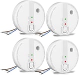 Jemay Wired Smoke Alarm, Interlinked Fire Alarm with LED Indicator and Silence B